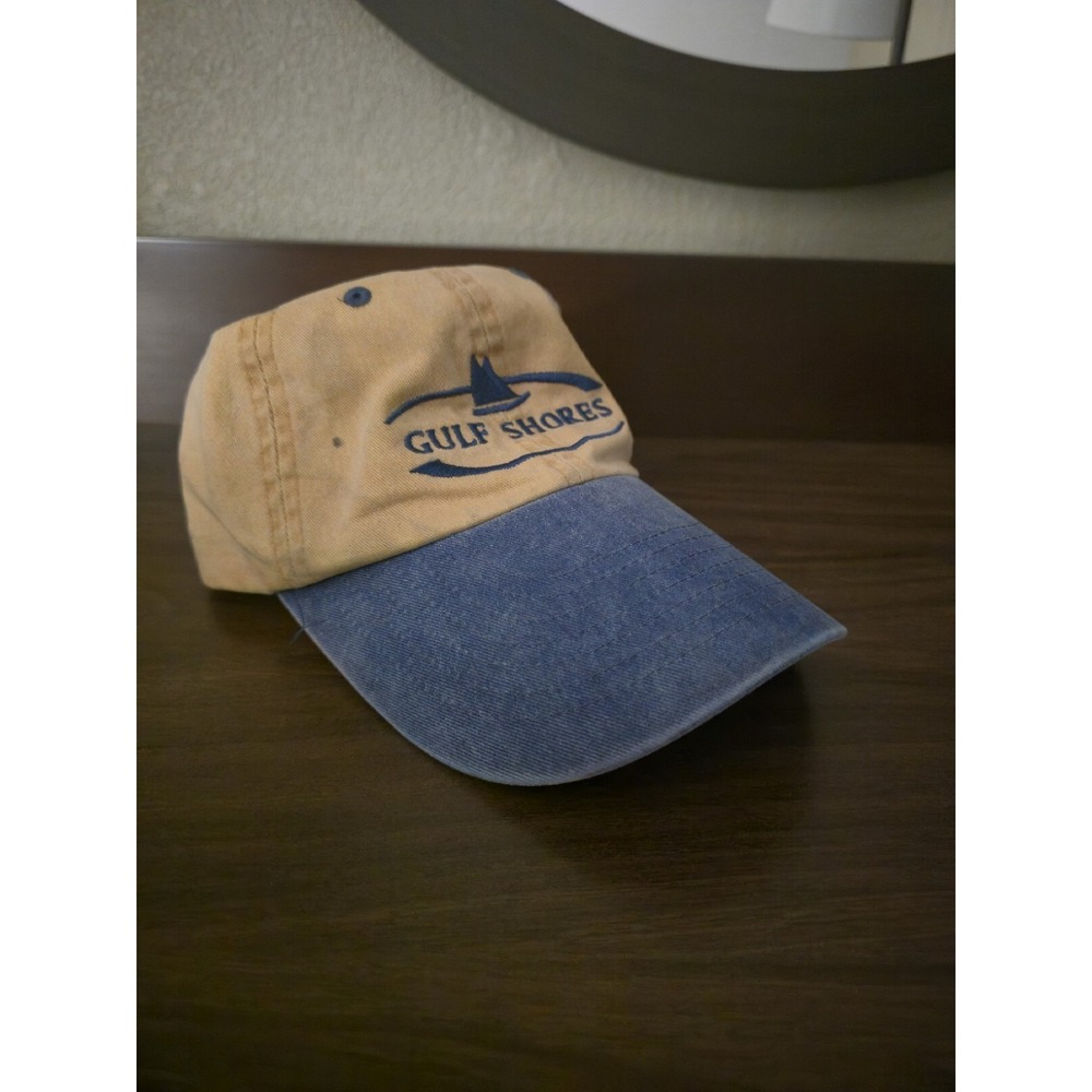 Vintage Gulf Shores Alabama Tan Blue Hat‎ Cap
